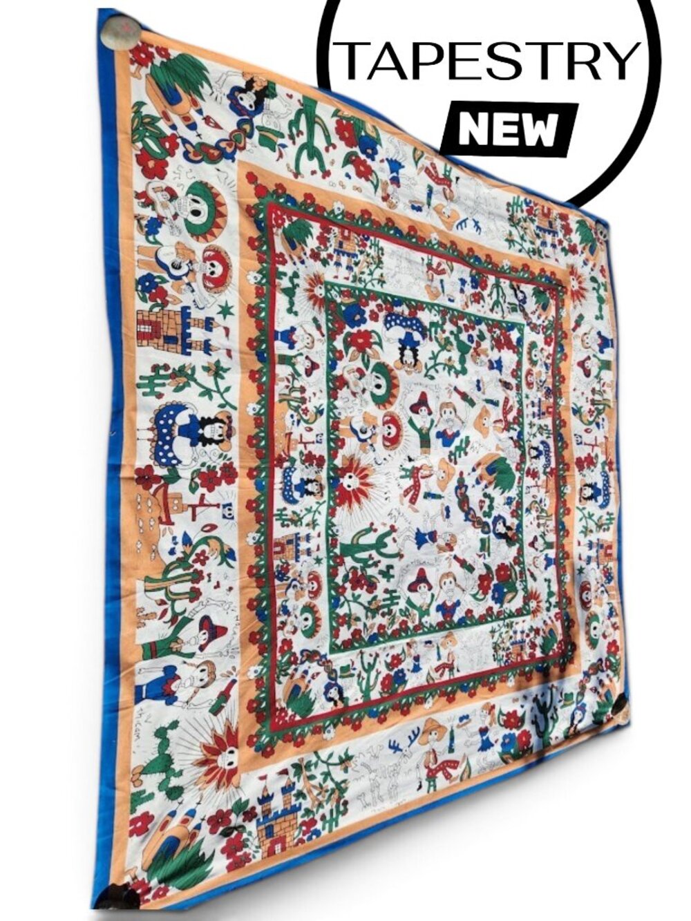 NEW Earthbound Trading Co Day of the Dead Dia de los Muertos Tapestry Wall Hangi
